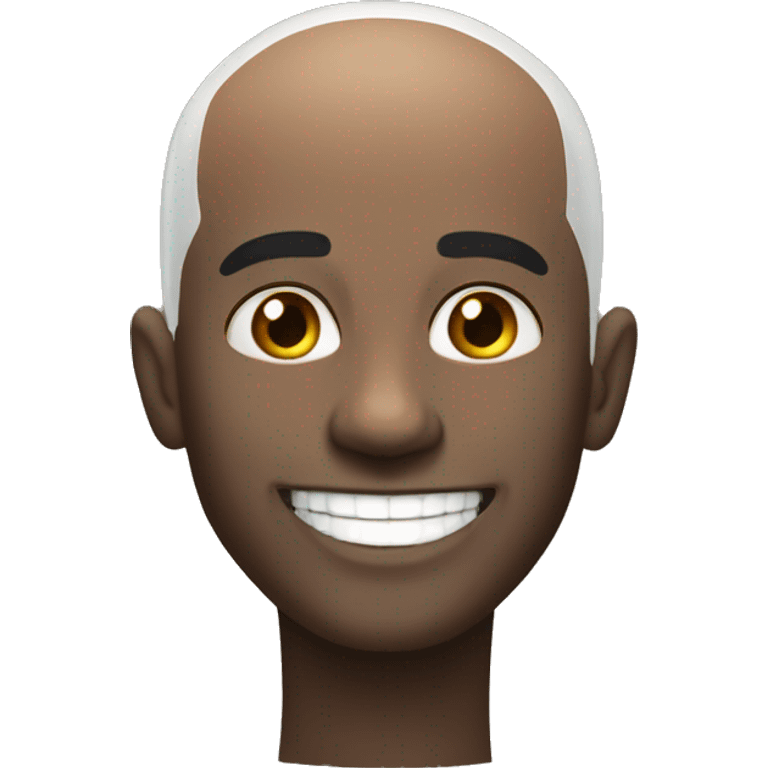 very attractive black bald head pretty white teeth smile  emoji