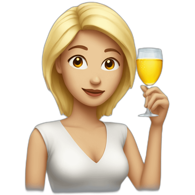 woman in love with a glass emoji