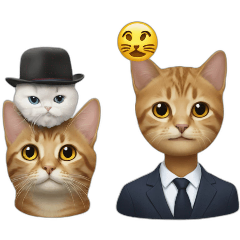 Cat on macron's head emoji