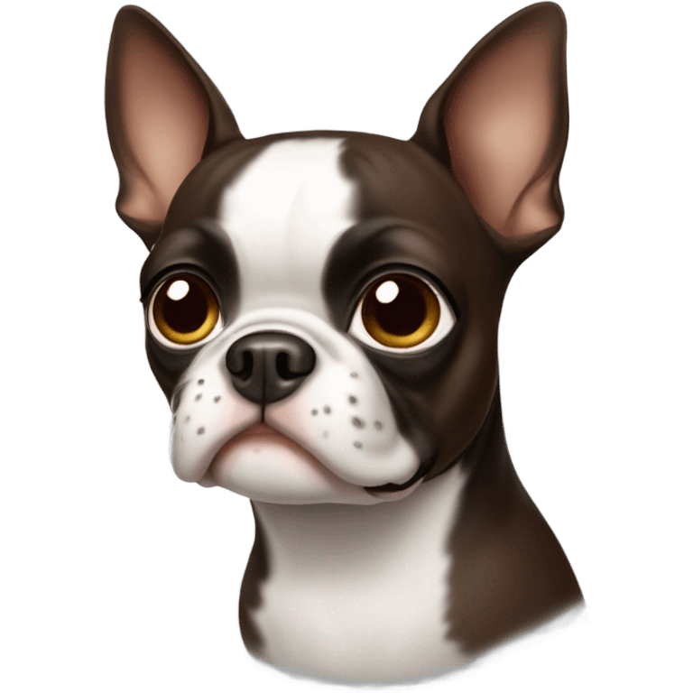 Boston terrier with brown hair emoji