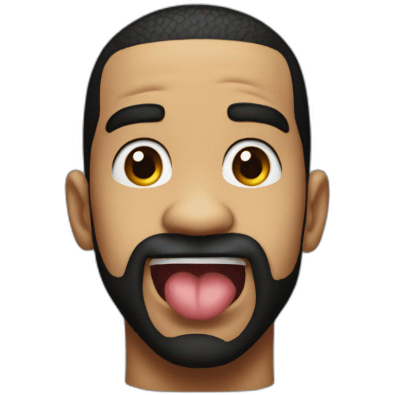 drake making a silly face tongue out emoji