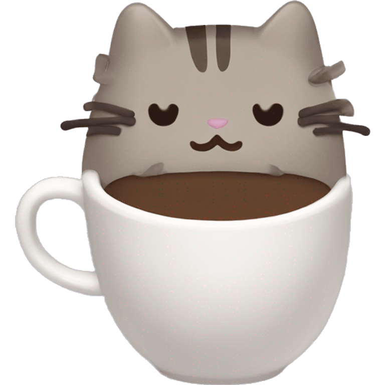 Pusheen drinking coffee emoji