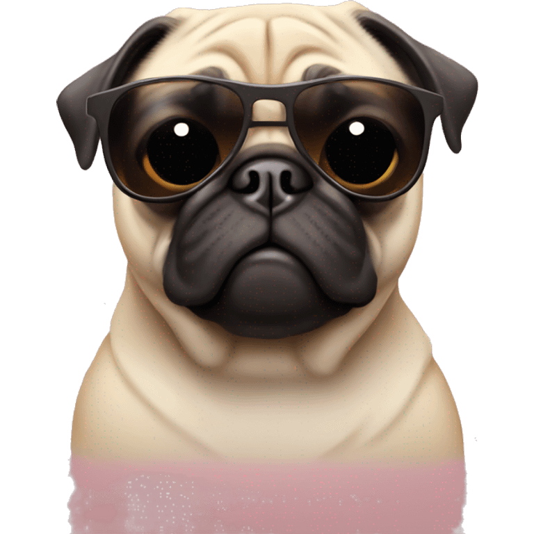 Pug with sunglasses  emoji