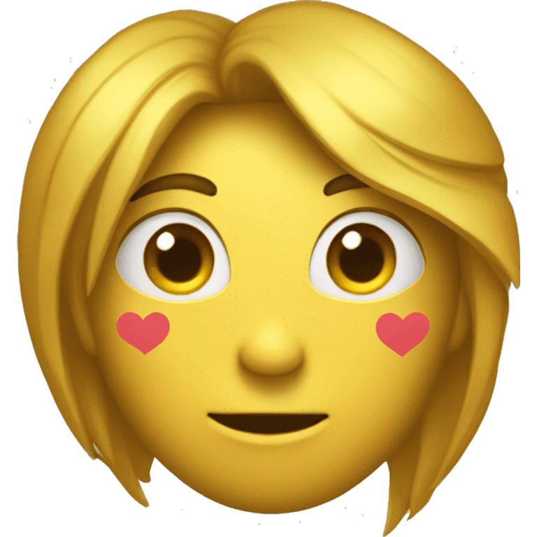 Un corazón de color dorado con La letra A adentro  emoji