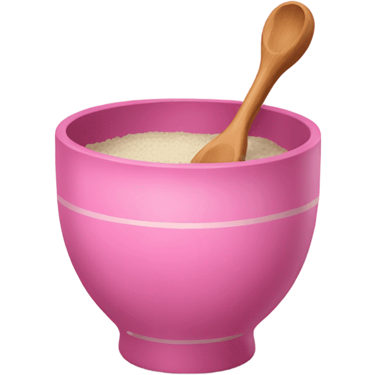 Pink bowl with a wooden spoon inside  emoji