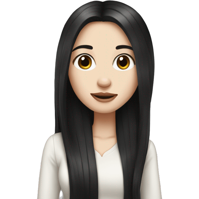 pale girl with long black hair luxury emoji