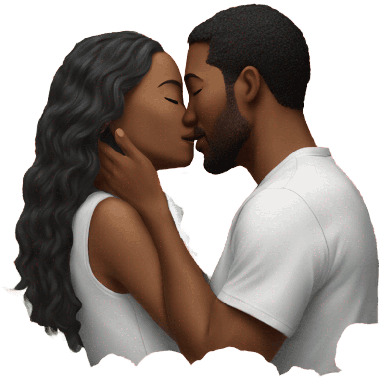 Hyper Realistic Couple kissing surrounded by flowers emoji