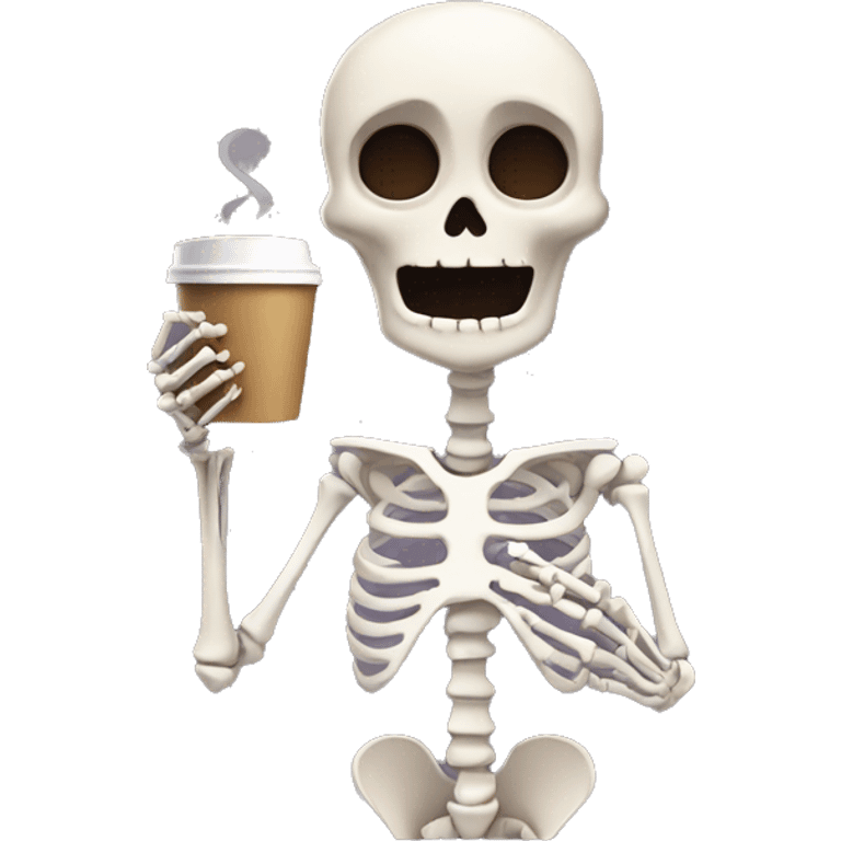 Skeleton holding coffee emoji