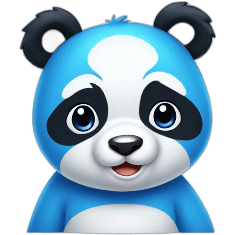 Blue cute panda emoji