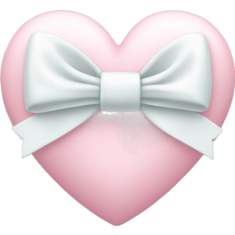 Pastel pink heart with white bow emoji