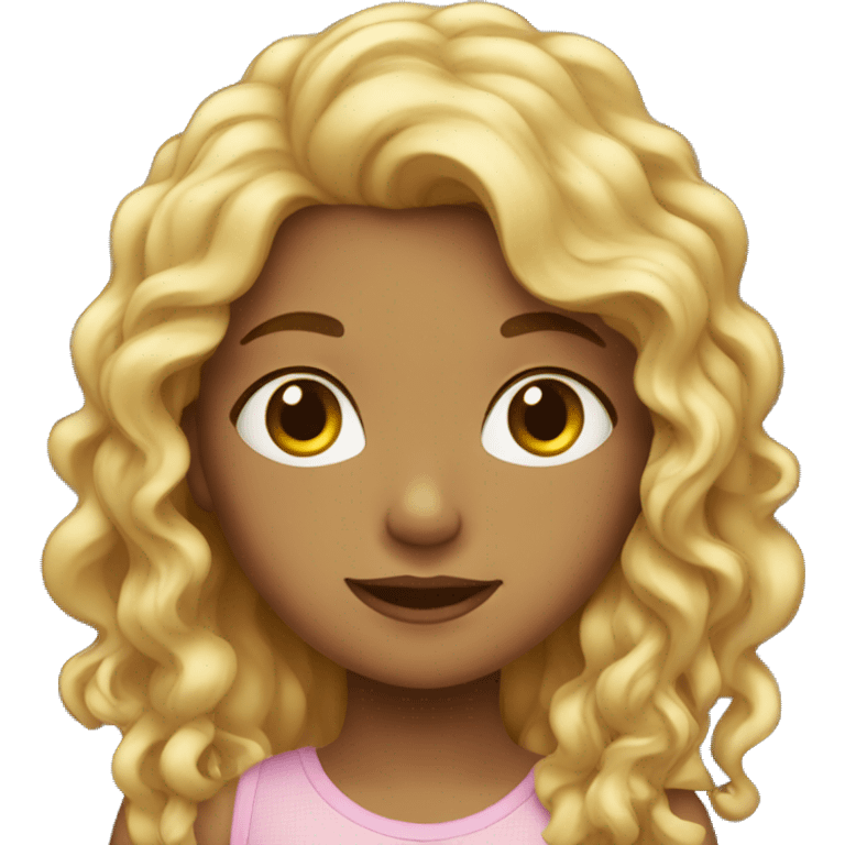 Girl with long slight curly hair emoji