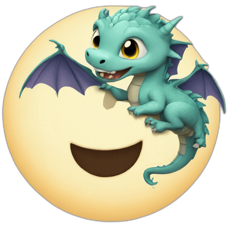 dragon cute moon emoji