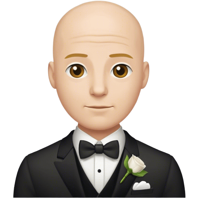 bald male groom emoji