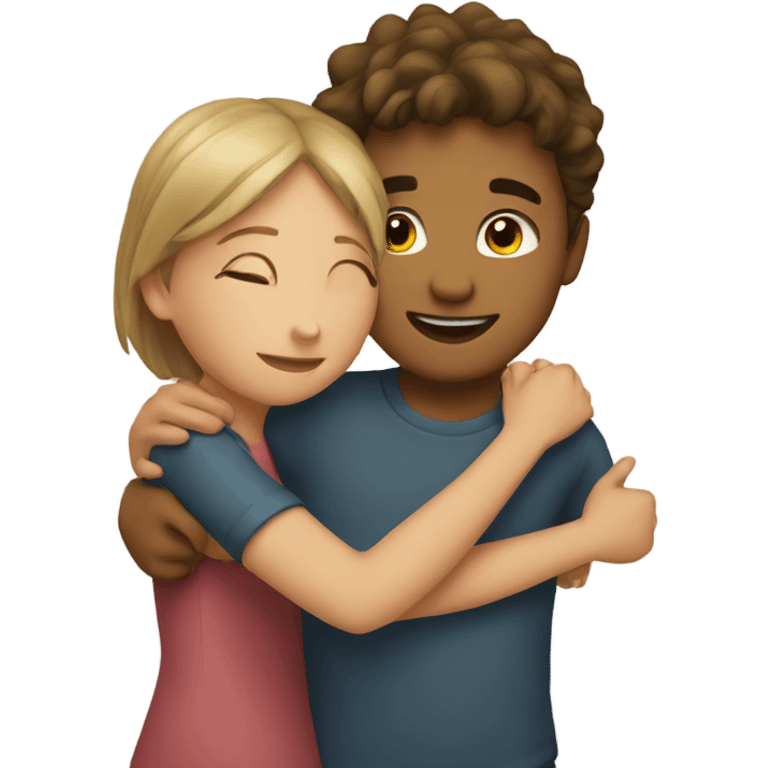 Boy and girl hugging emoji