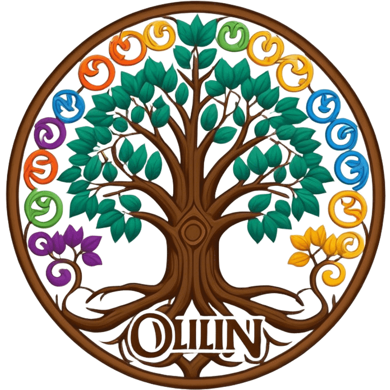 created a highly detailed but manly looking family genealogy logo and use the name Odlin with multiple colors. emoji