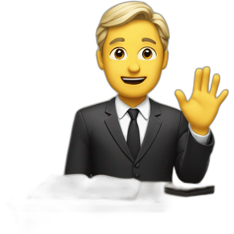 lawyer swearing with his hand emoji