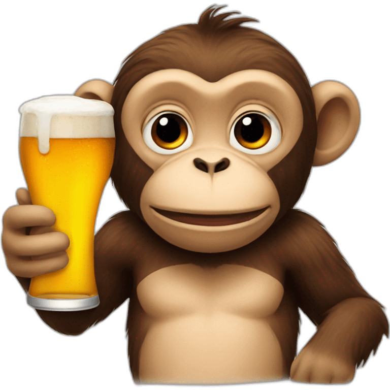 Monkey with beer emoji