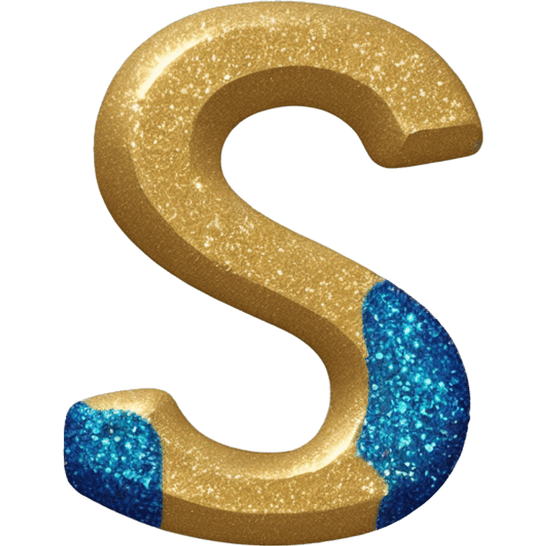 Gold and blue glitter question mark ￼￼ emoji