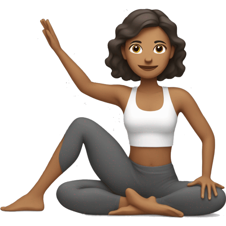 Una mujer haciendo yoga emoji