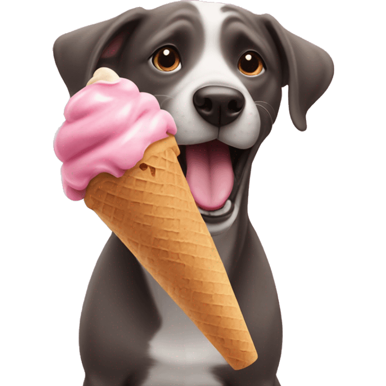 Dog eating ice cream emoji