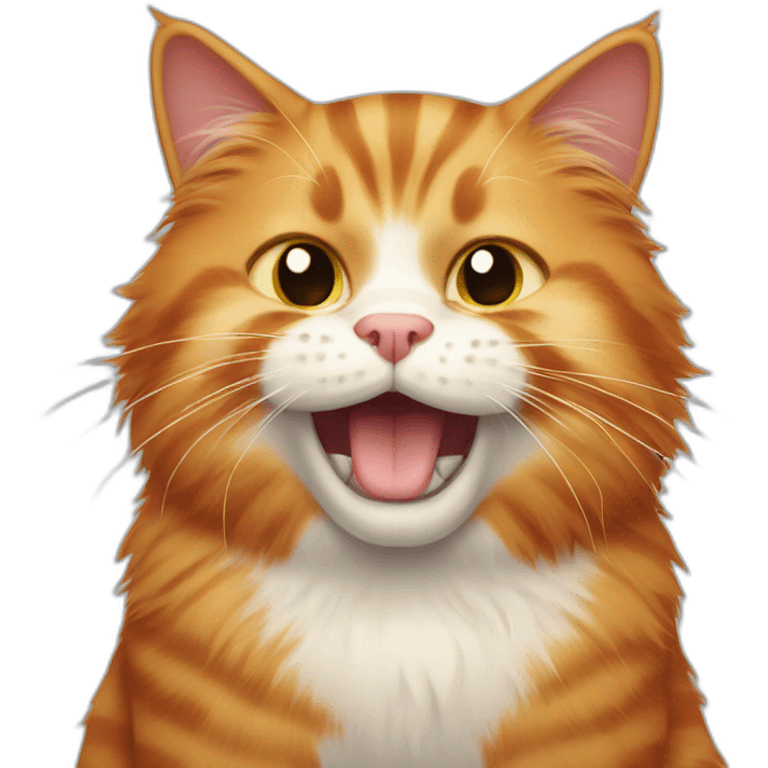 Fluffy ginger cat crying emoji