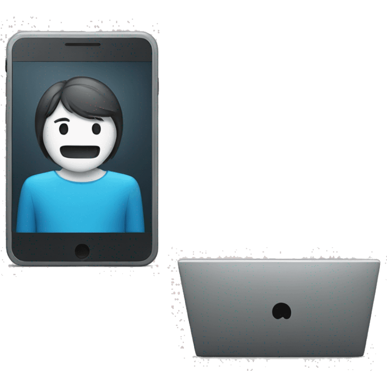 laptop and smart phone without faces emoji