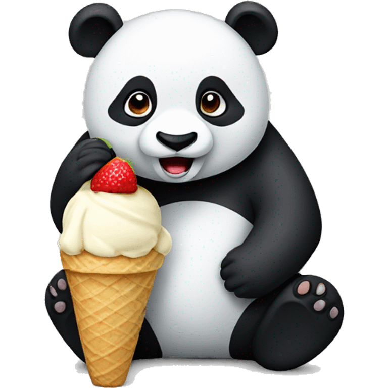 Panda eating ice cream emoji