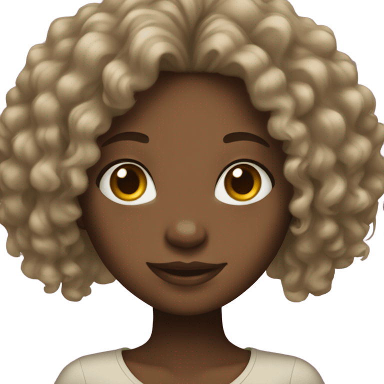 black girl with curly hair emoji