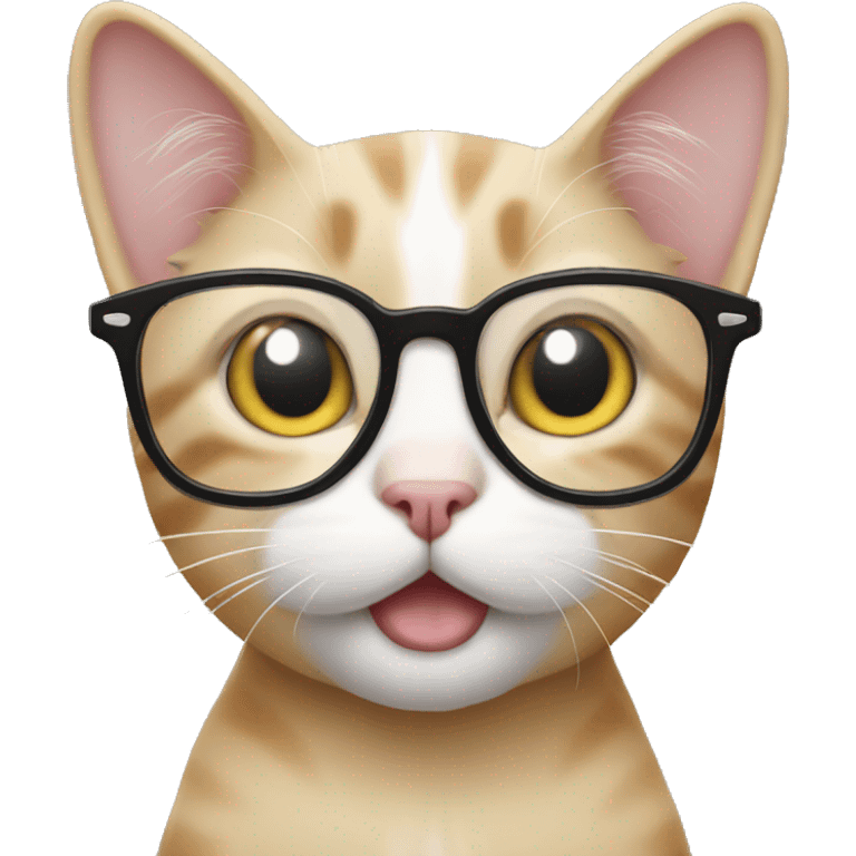 Cat with glasses using iPhone  emoji