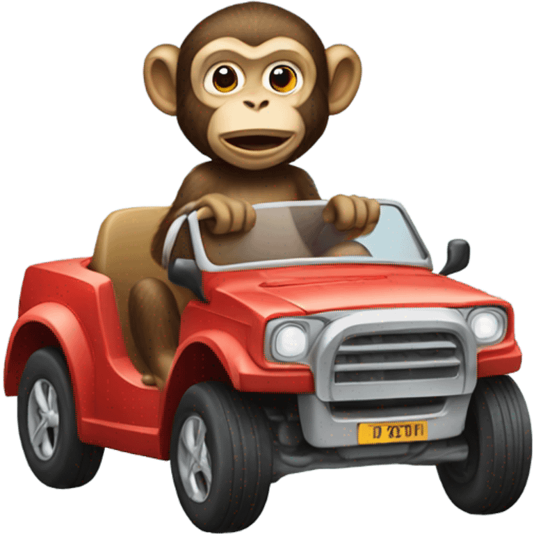 Monkey driving a car emoji