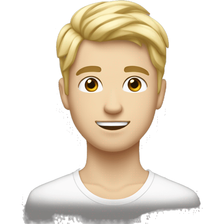 homme de 23 ans, peau blanche, cheveux court blond,  yeux bleus emoji