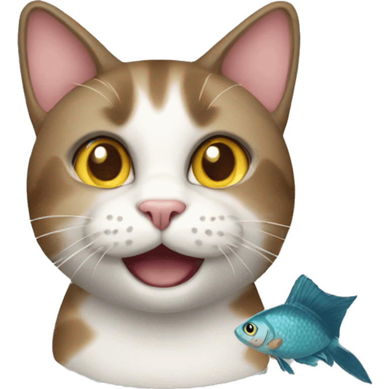 A cat crossed with a fish  emoji