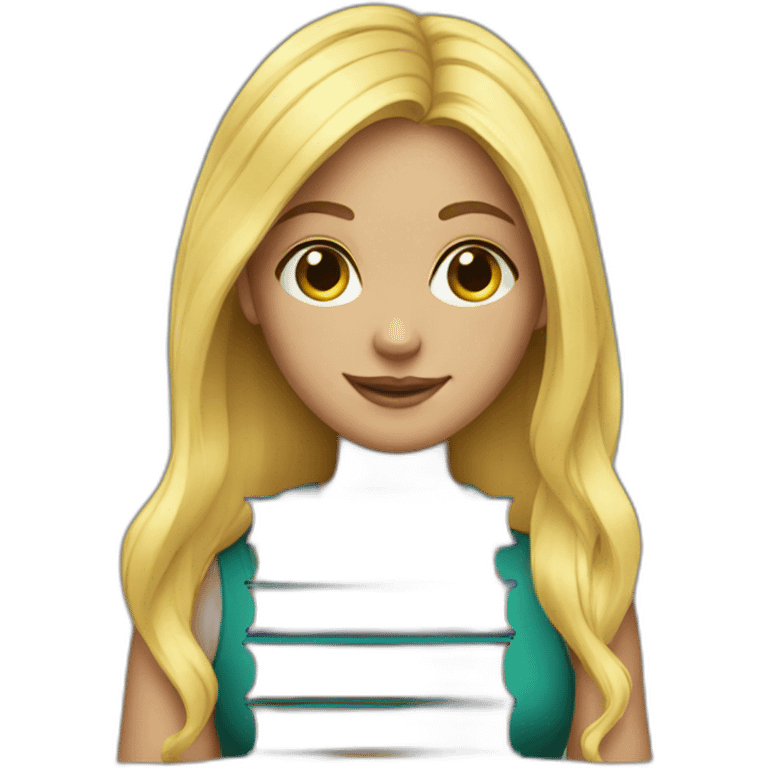 Blonde girl with books emoji