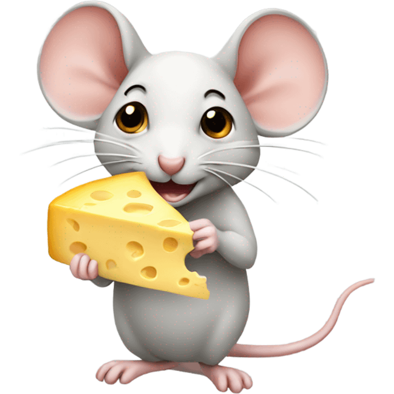 Mouse eating cheese emoji