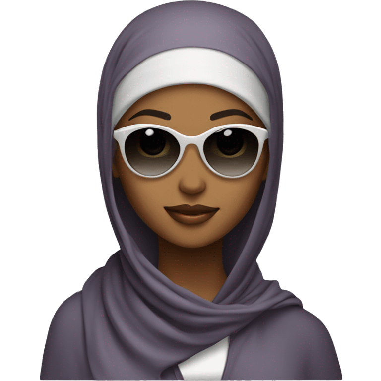 Pretty model Muslim Somali girl with sunglasses and sun hat emoji