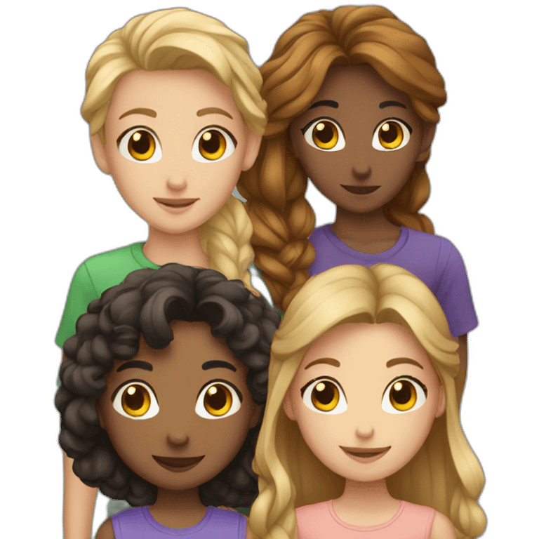 Group of Friends with one boy and three girls emoji