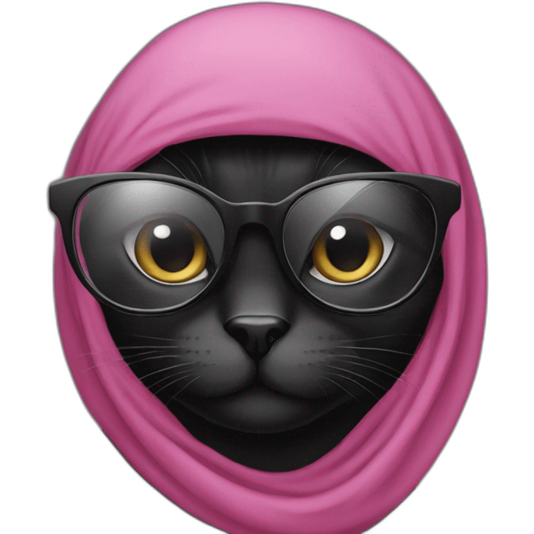 black-cat-with-glasses-wearing-hijab emoji