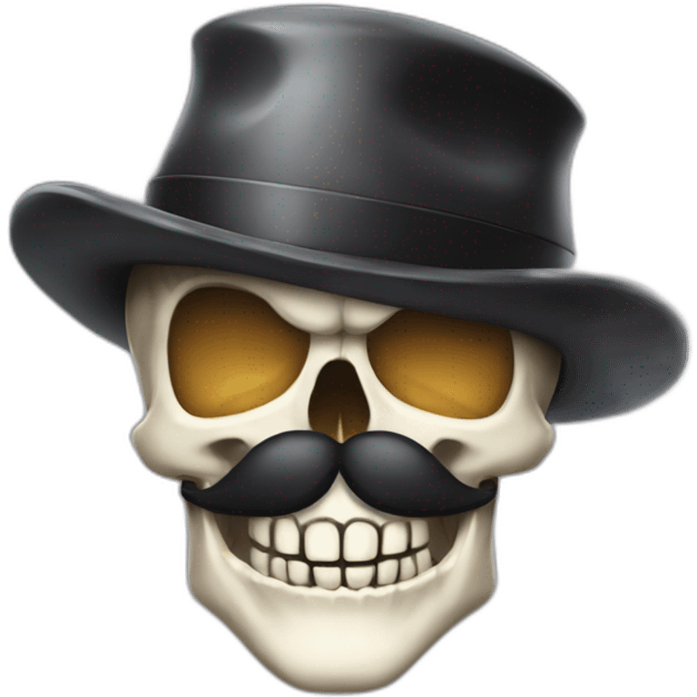 skull with moustache and hat of mario bros emoji