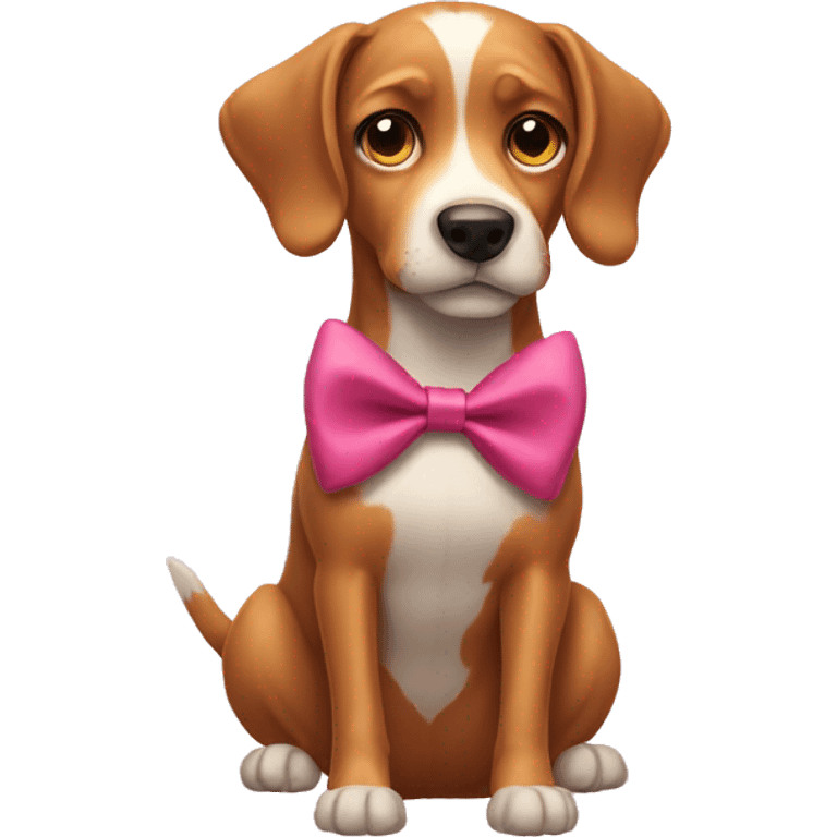 A dog with a bow emoji