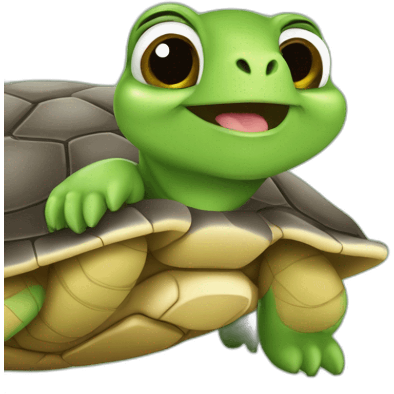 Loutres sur une tortue emoji