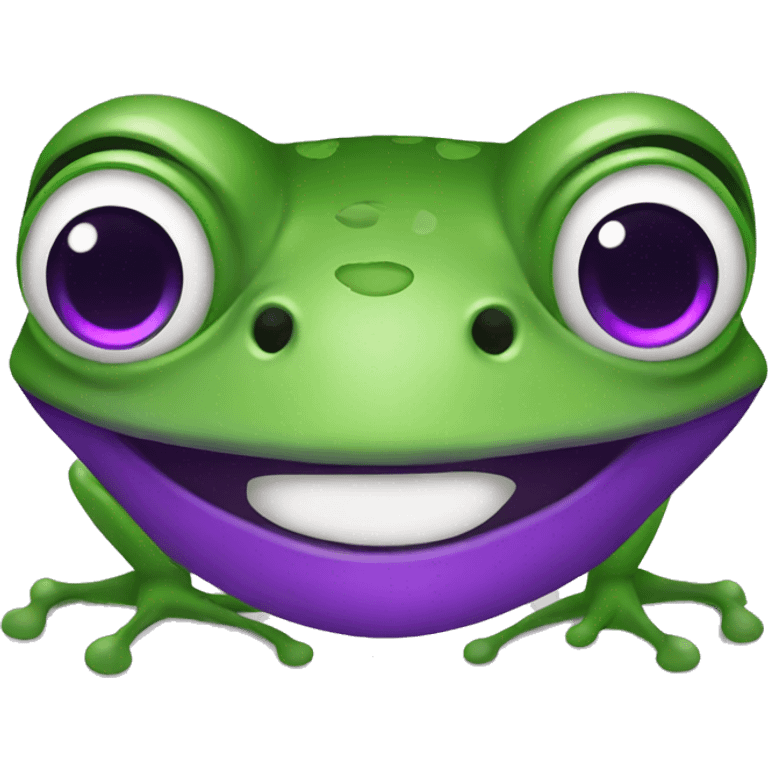 Frog with purple eyes emoji