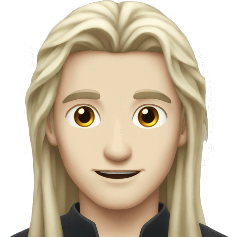 Long hair pale vampire male young handsome neutral face emoji