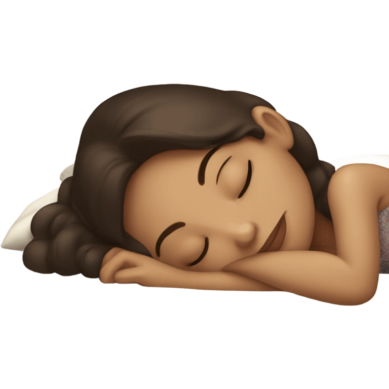 sleeping beauty brunette white girl with a silk pillow emoji