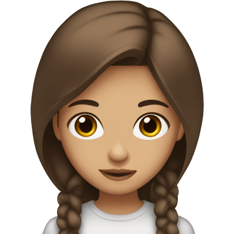 girl with brown eyes brown hair pretty  emoji