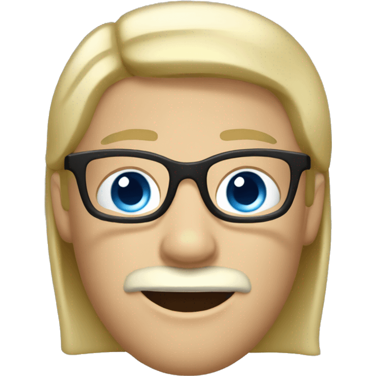 Blond guy with facial hair, eyeglasses and blue eyes emoji