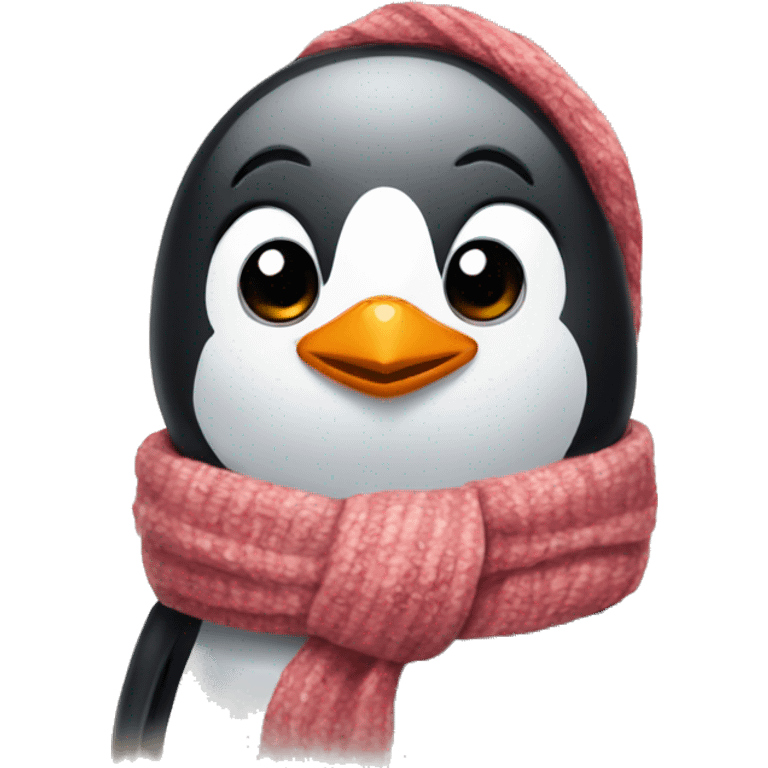 Penguin with a bow and a scarf emoji