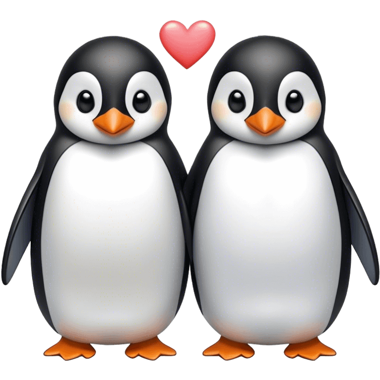 Pingüino y pinguina enamorados emoji