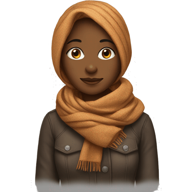 Brown girl wearing a scarf emoji