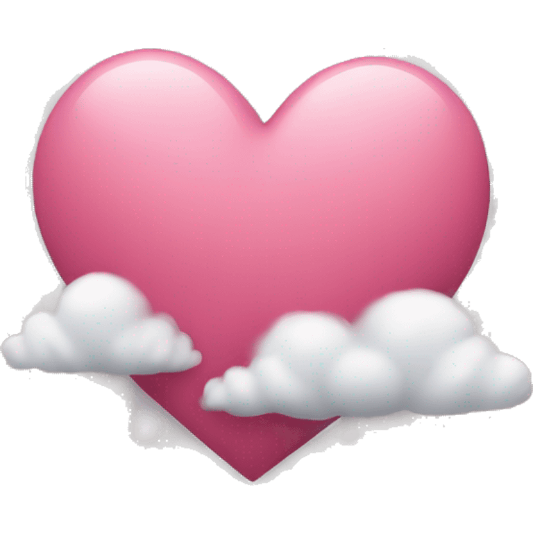 corazón rosa sobre una nube emoji