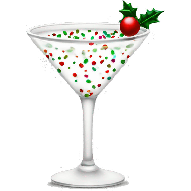 white colored martini with christmas sprinkles rim no background emoji